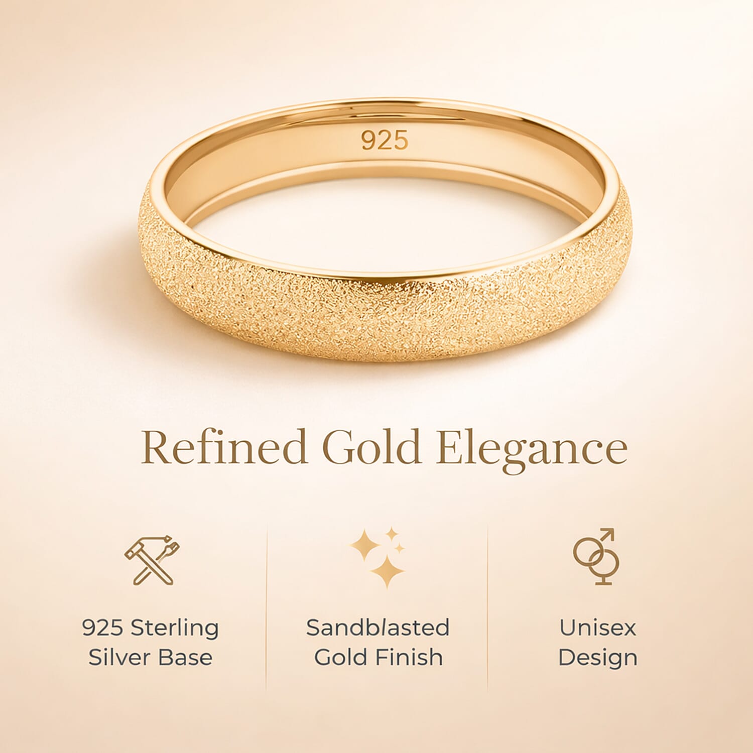 Sterling Silver Sandblasted Band Ring