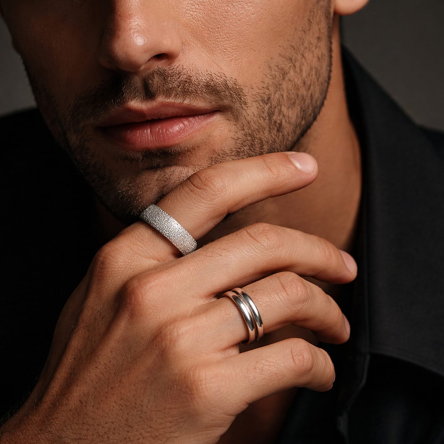 Sterling Silver Sandblasted Band Ring