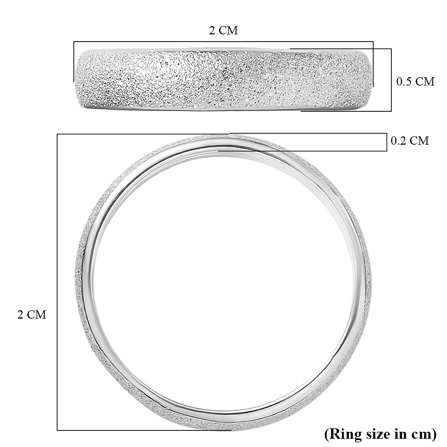 Sterling Silver Sandblasted Band Ring