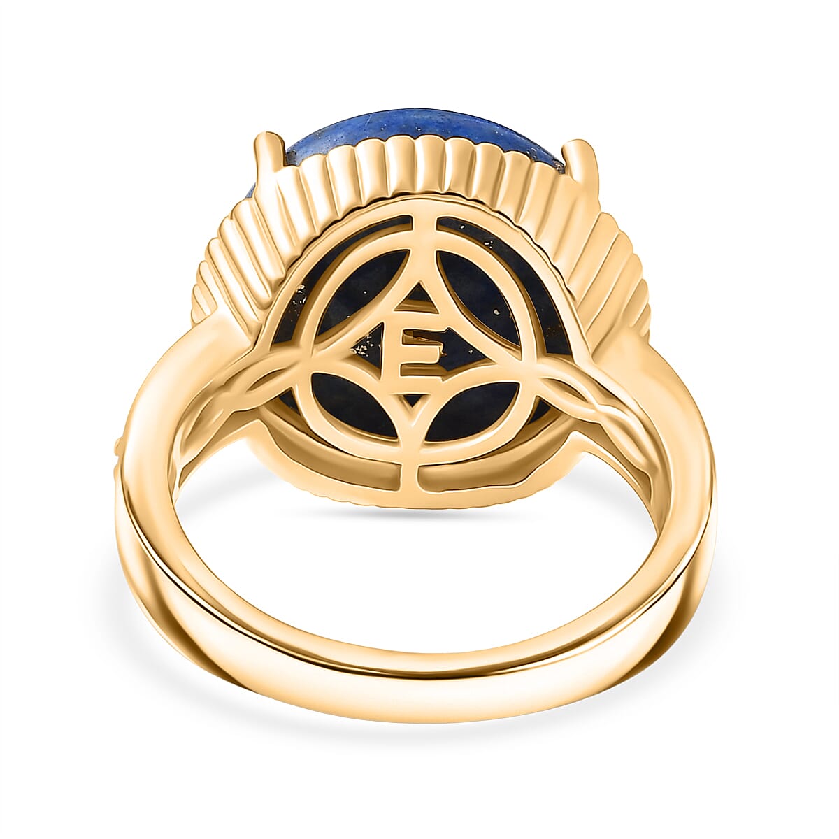 EverTrue Lapis Lagoon & White Zircon Ring in Yellow Gold Tone 11.52 Ct.