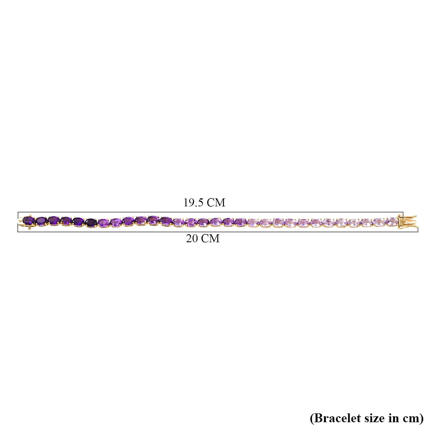 D'Joy Pink Amethyst, Bolivian Amethyst, African Amethyst & Rose De France Amethyst Linking Bracelet (Size - 7.5) in 18K Vermeil Yellow Gold Plated Sterling Silver 13.13 Ct.
