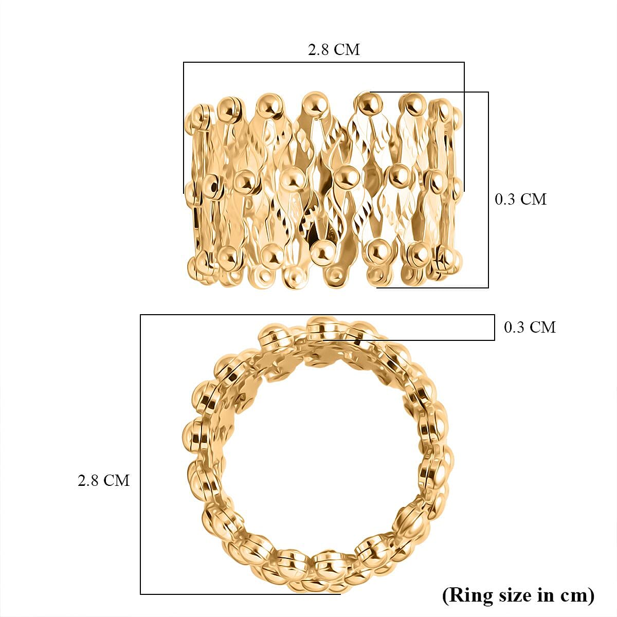 One Time Deal- 9K Yellow Gold Handmade Concertina Ring Or Bangle  (Size Adjustable), Gold Wt. 8.40 Gms.