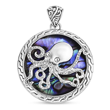 Bali Legacy Abalone Shell Pendant Sterling Silver, Silver Wt. 9.55 Gms.