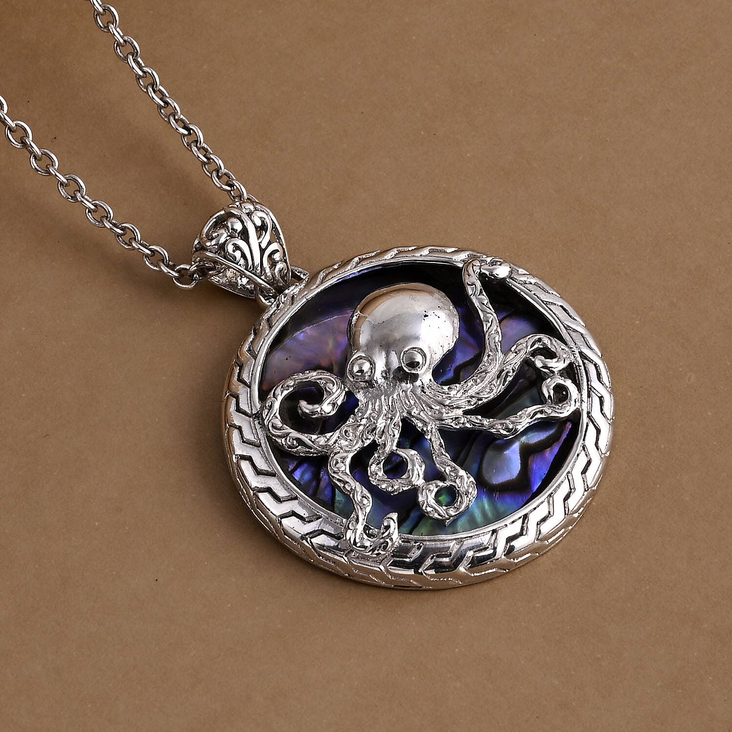 Bali Legacy Abalone Shell Pendant Sterling Silver, Silver Wt. 9.55 Gms.