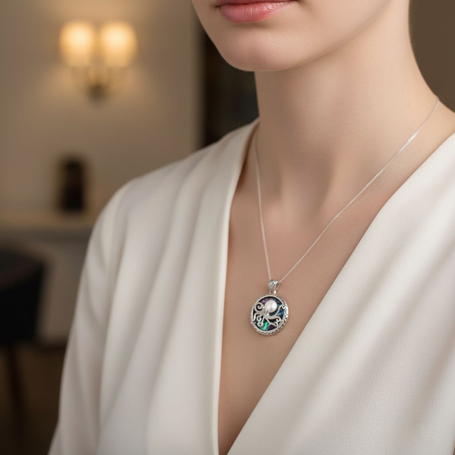 Bali Legacy Abalone Shell Pendant Sterling Silver, Silver Wt. 9.55 Gms.