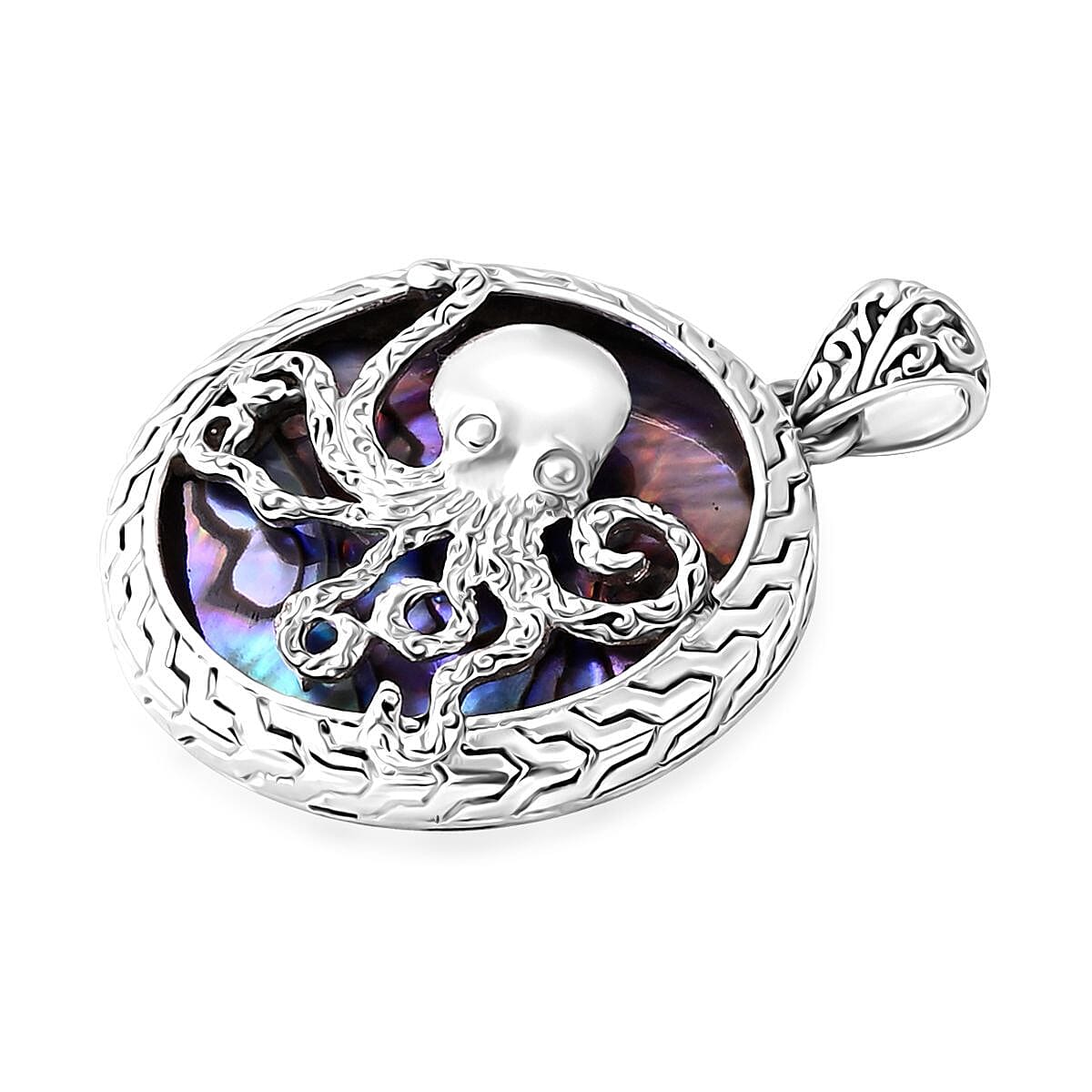 Bali Legacy Abalone Shell Pendant Sterling Silver, Silver Wt. 9.55 Gms.