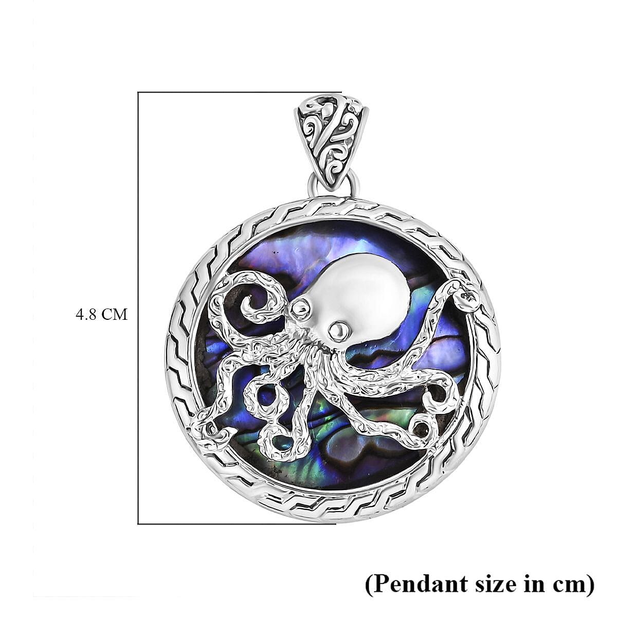 Bali Legacy Abalone Shell Pendant Sterling Silver, Silver Wt. 9.55 Gms.