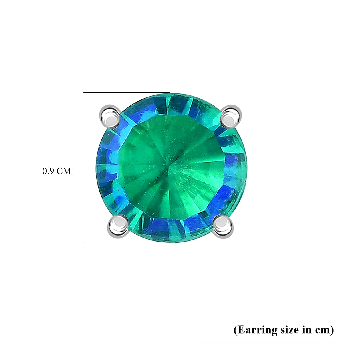 Peacock Triplet Quartz Earring with Push Back in Platinum Overlay Sterling Silver 4.45 Ct.