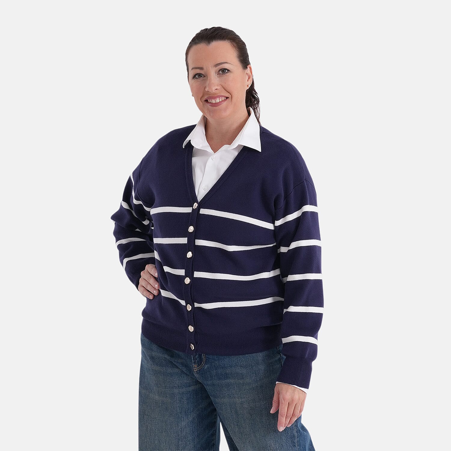 La Marey Striped Cardigan