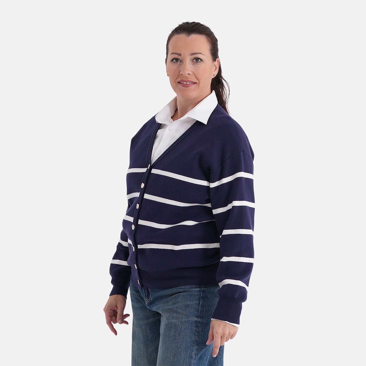 La Marey Striped Cardigan