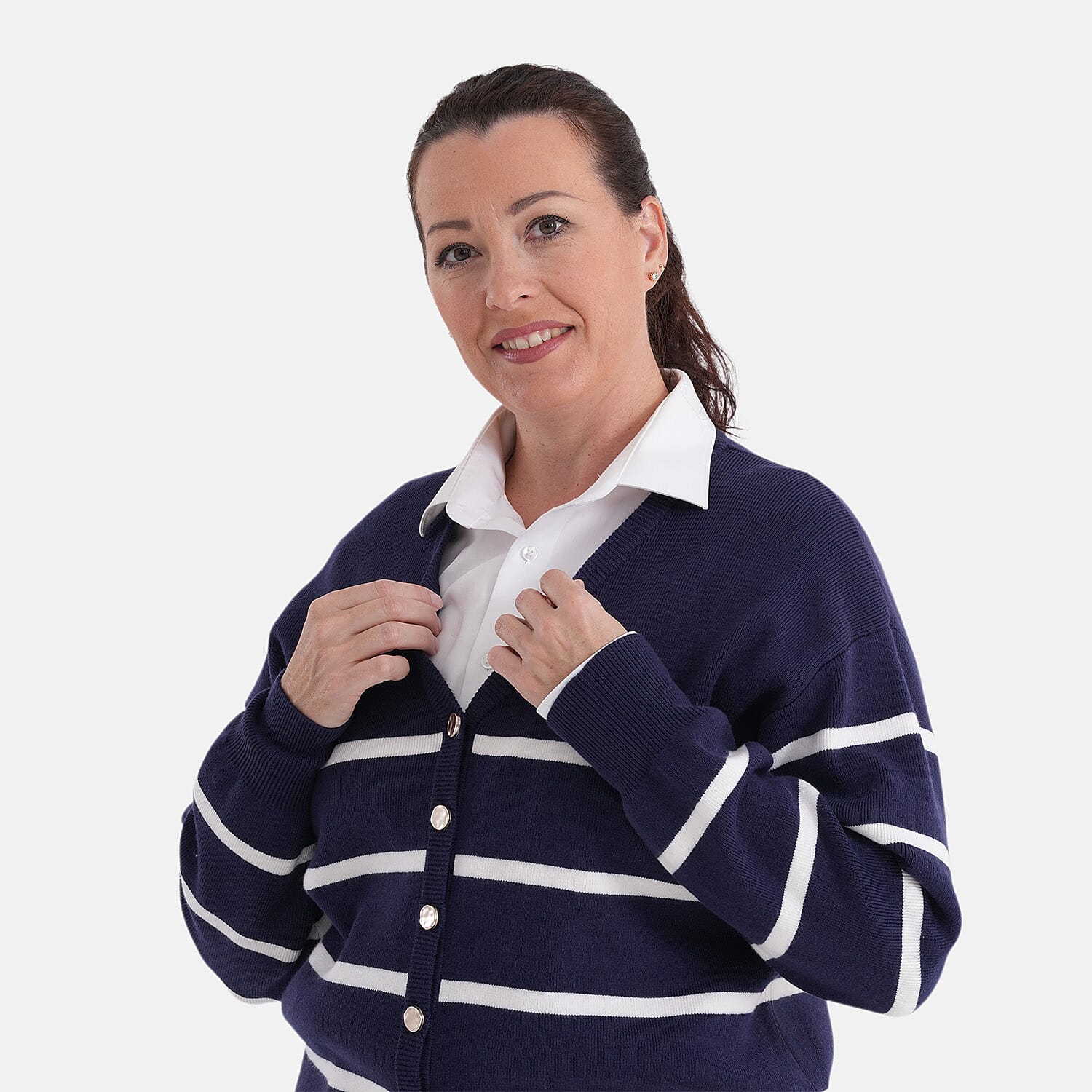 La Marey Striped Cardigan