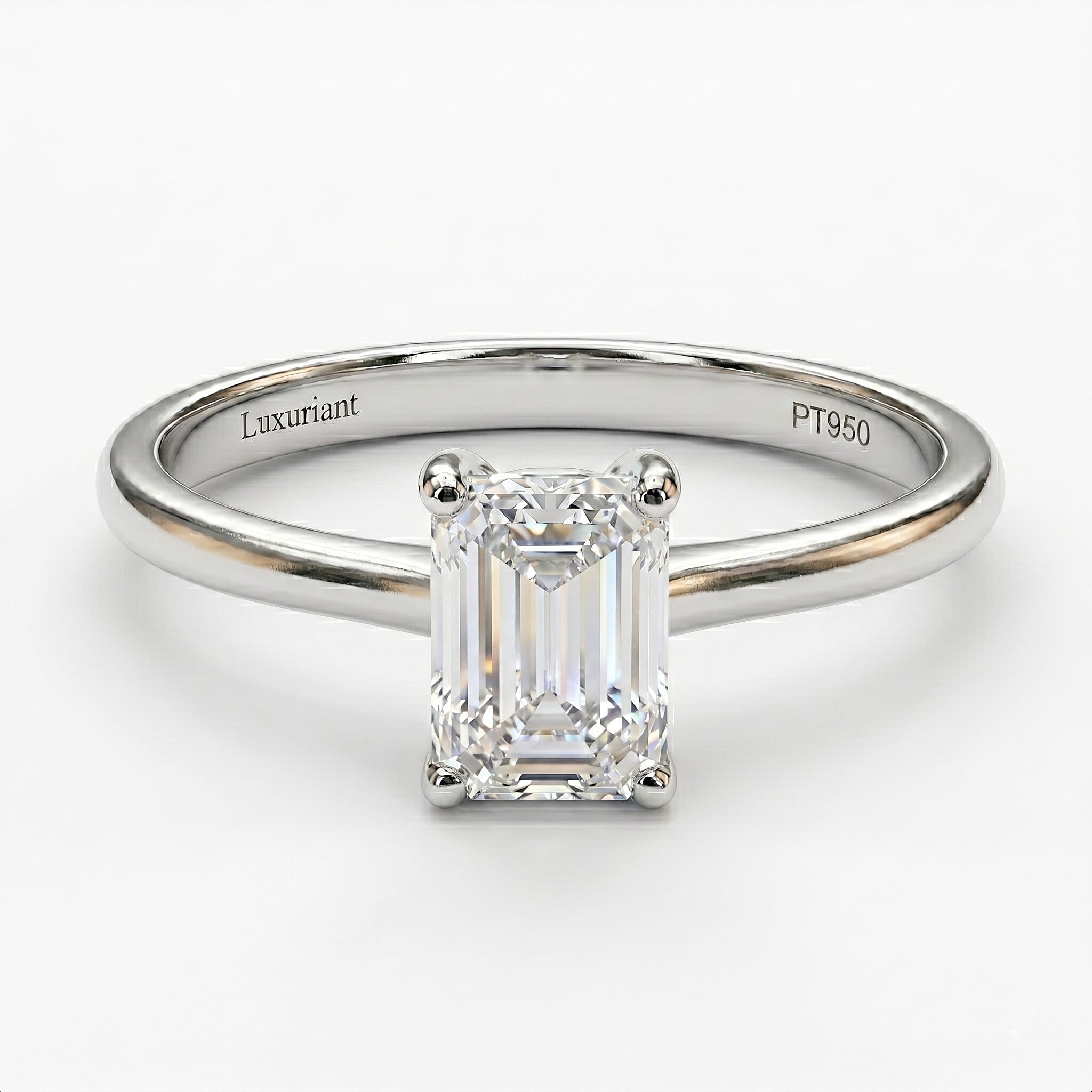 Luxuriant 950 Platinum IGI Certified Lab Grown Diamond (VS-EF) Ring 1.00 Ct, Platinum Wt. 5.52 Gms.