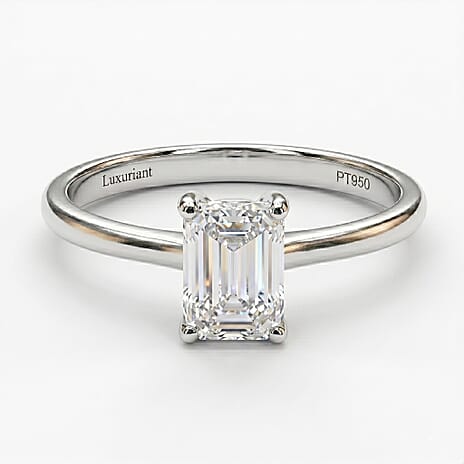 Luxuriant 950 Platinum IGI Certified Lab Grown Diamond (VS-EF) Ring 1.00 Ct, Platinum Wt. 5.52 Gms.