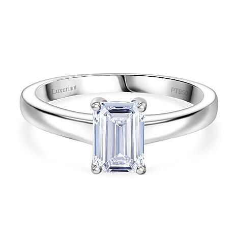 Luxuriant 950 Platinum IGI Certified Lab Grown Diamond (VS-EF) Ring 1.03 Ct, Platinum Wt. 4.25 Gms.