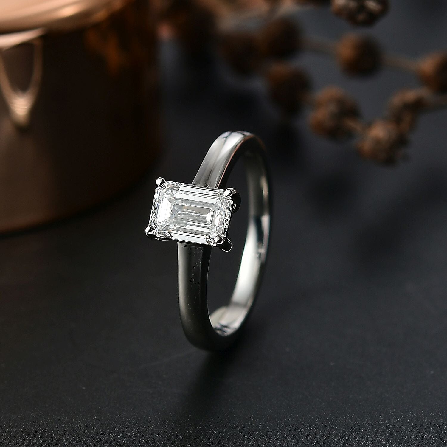 Luxuriant 950 Platinum IGI Certified Lab Grown Diamond (VS-EF) Ring 1.03 Ct, Platinum Wt. 4.25 Gms.