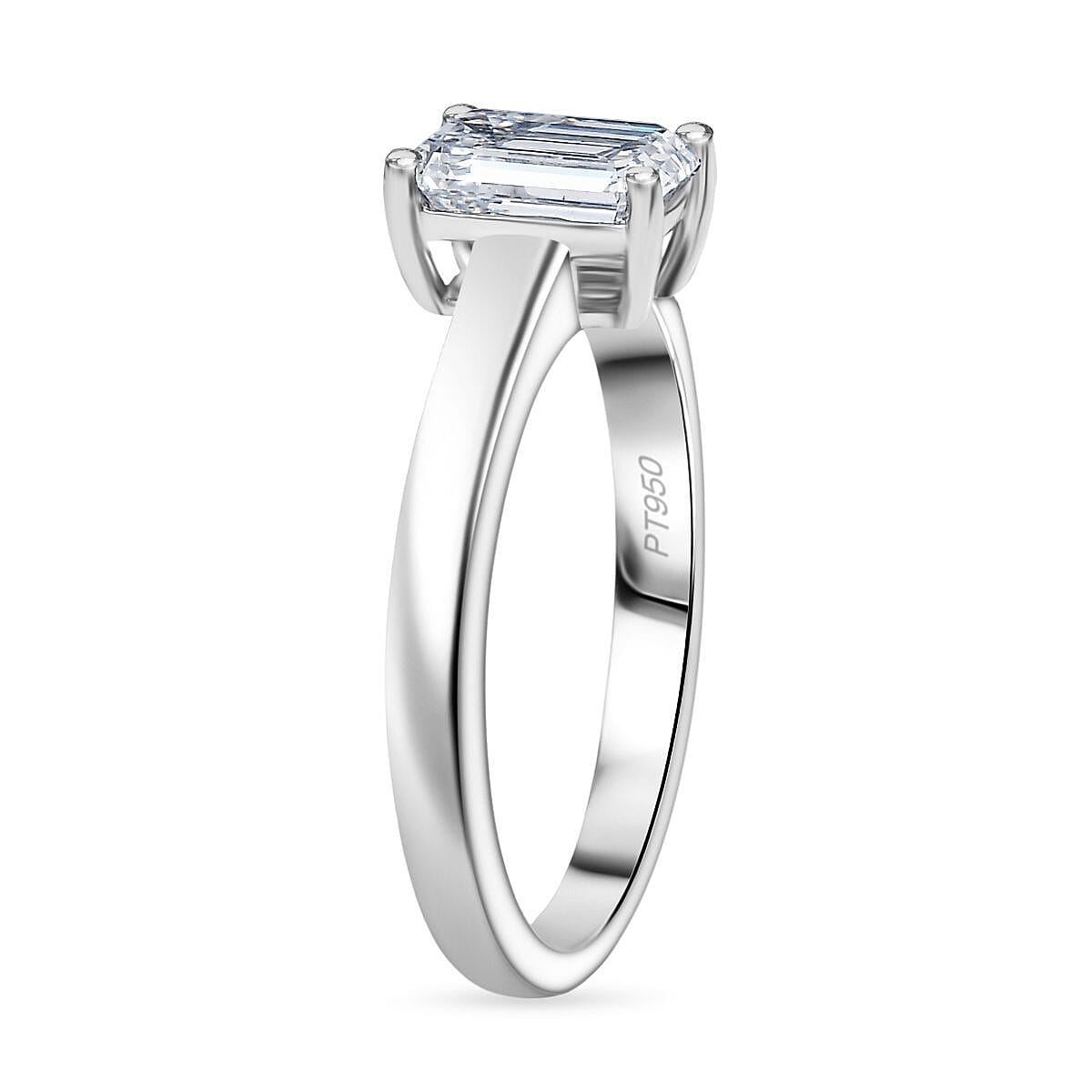 Luxuriant 950 Platinum IGI Certified Lab Grown Diamond (VS-EF) Ring 1.03 Ct, Platinum Wt. 4.25 Gms.