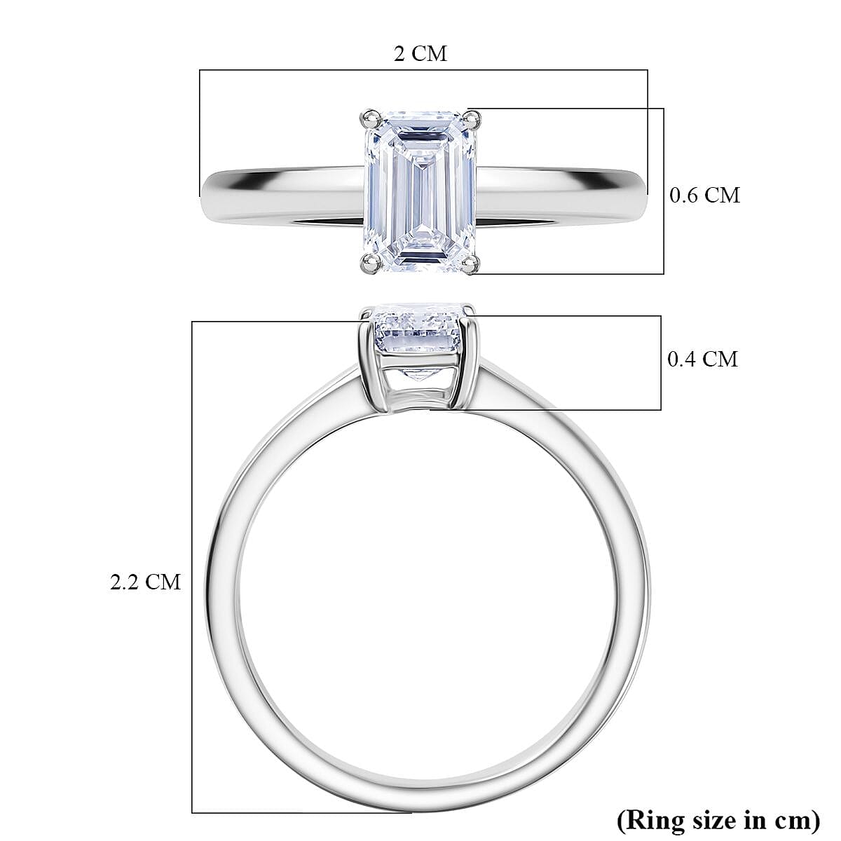 Luxuriant 950 Platinum IGI Certified Lab Grown Diamond (VS-EF) Ring 1.03 Ct, Platinum Wt. 4.25 Gms.