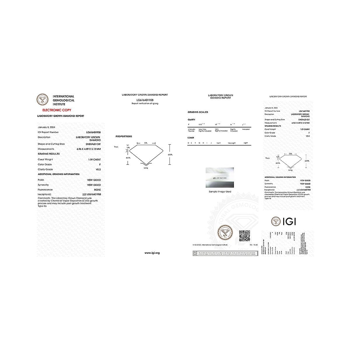Luxuriant 950 Platinum IGI Certified Lab Grown Diamond (VS-EF) Ring 1.03 Ct, Platinum Wt. 4.25 Gms.