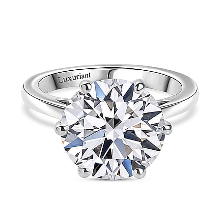 LUXURIANT 5 Ct. Lab Grown Diamond Round-Cut Solitaire Ring in 950 Platinum IGI Certifed (VS-EF)