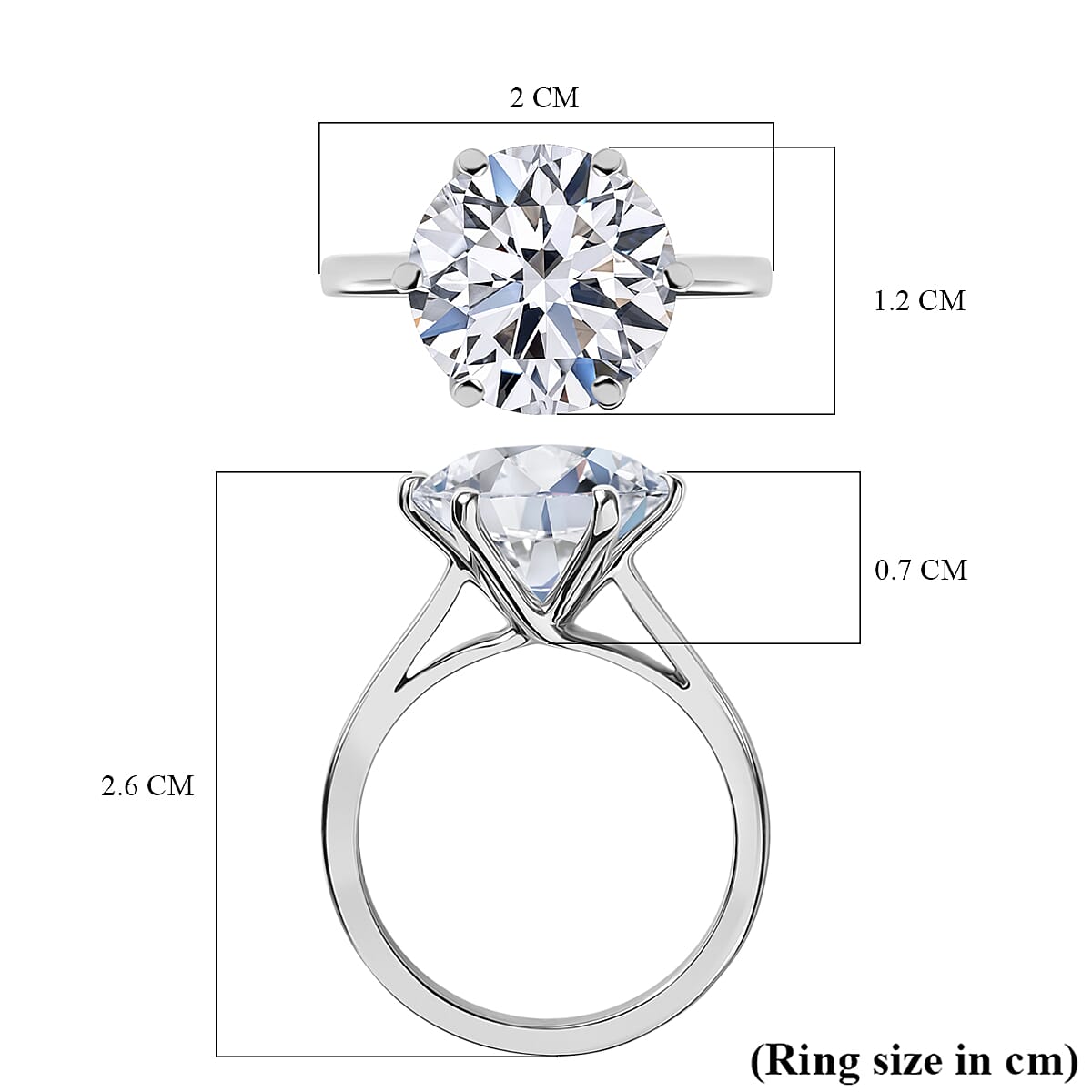 LUXURIANT 5 Carat Lab Grown Diamond Solitaire Ring in 950 Platinum