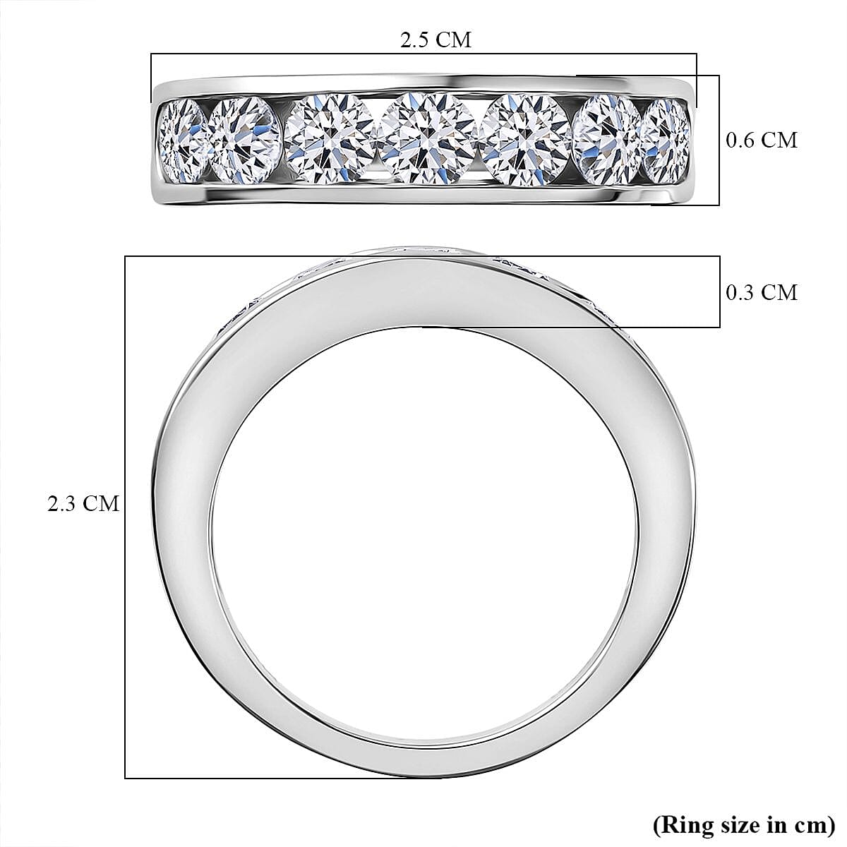 Luxuriant 950 Platinum SGL Certified Lab Grown Diamond (VS-EF) Band Ring 2.00 Ct, Platinum Wt. 7.60 Gms.