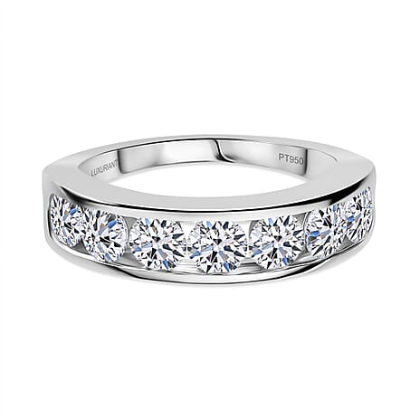 Luxuriant 950 Platinum SGL Certified Lab Grown Diamond (VS-E-F) Band Ring 2.00 Ct, Platinum Wt. 8.75 Gms.