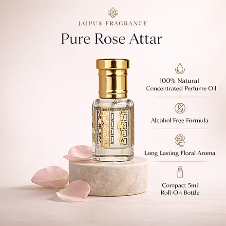 Jaipur Fragrance- 100% Natural Concentrated Perfume - 5ml (Rose)
