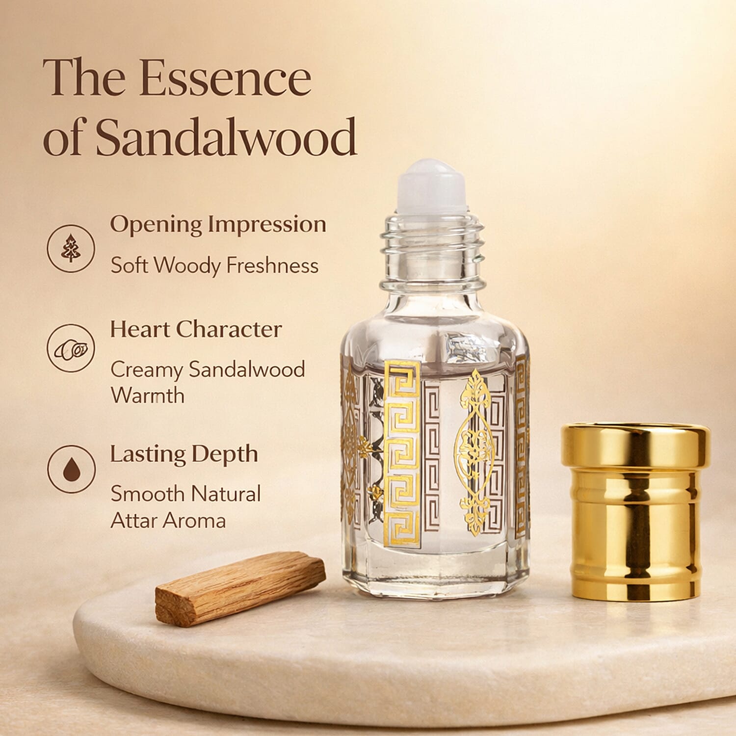 Jaipur Fragrance- 100% Natural Concentrated Perfume - 5ml (Sandalwood)