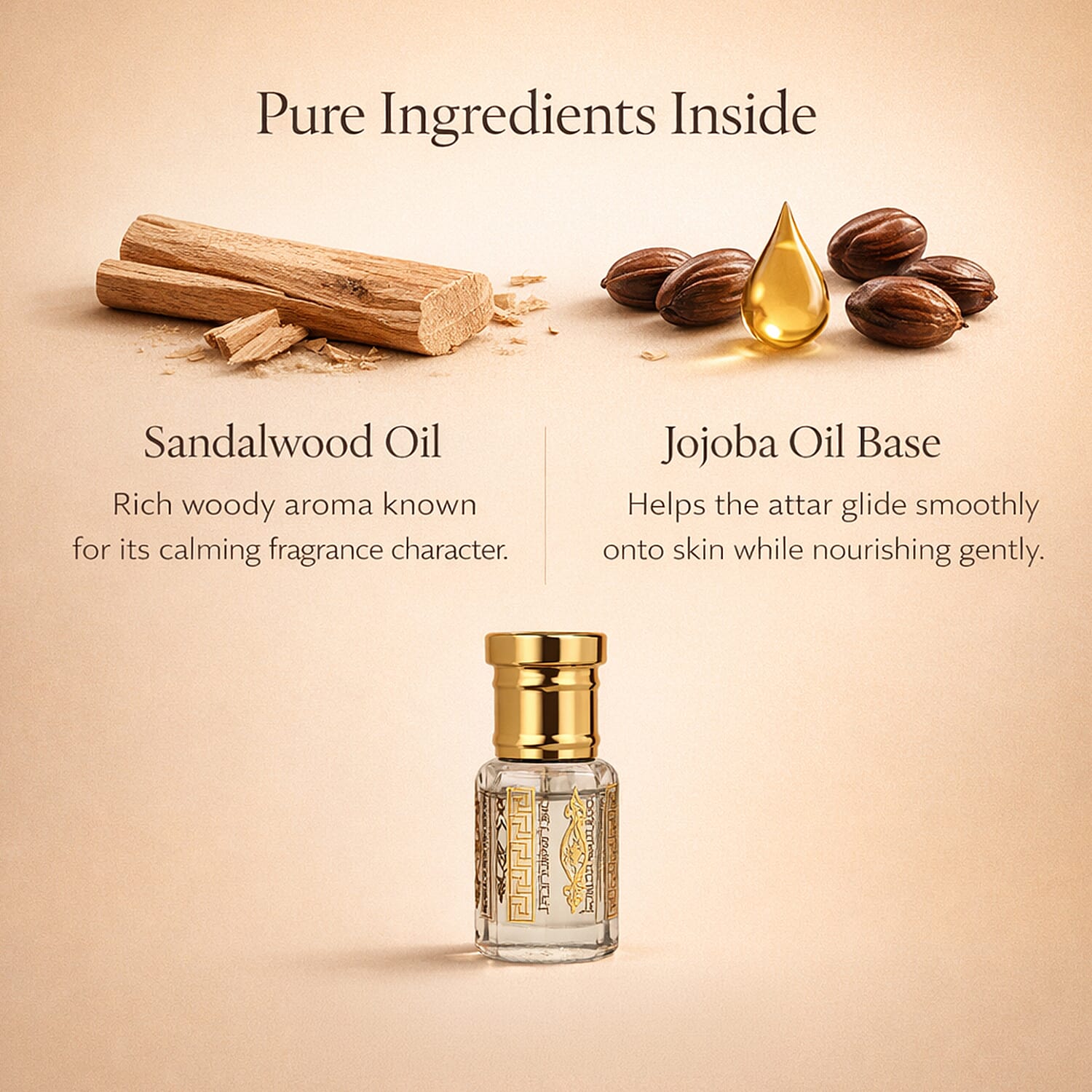 Jaipur Fragrance- 100% Natural Concentrated Perfume - 5ml (Sandalwood)