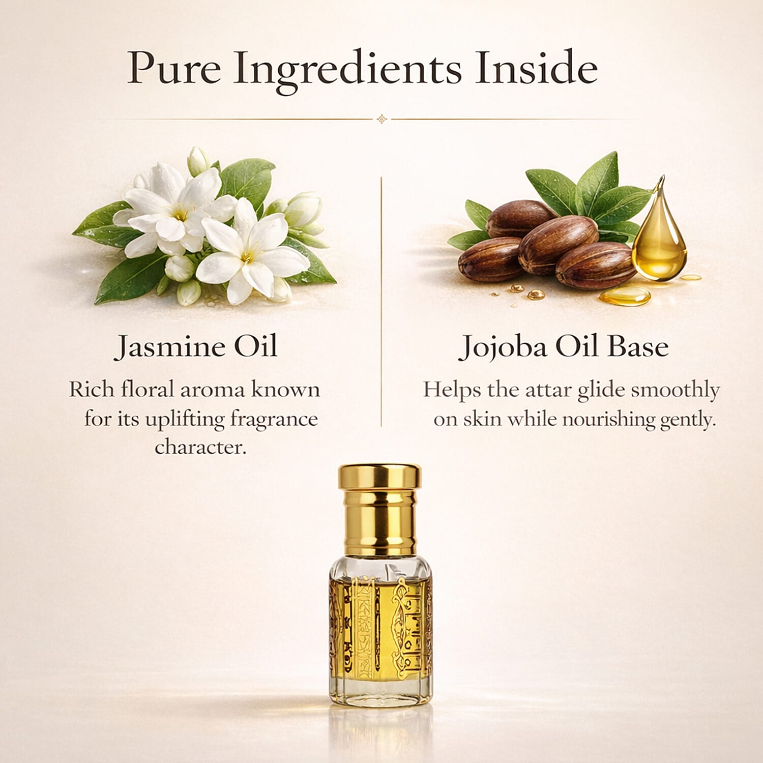 Jaipur Fragrance- 100% Natural Concentrated Perfume - 5ml (Yasmine)