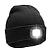 Adult Beanie Hat with Head Torch - Black