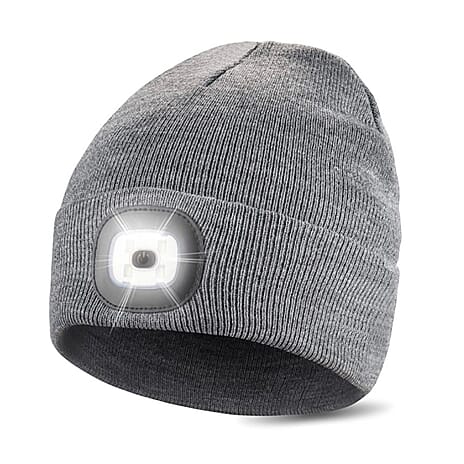 Adult Light Up Beanie Hat - Grey