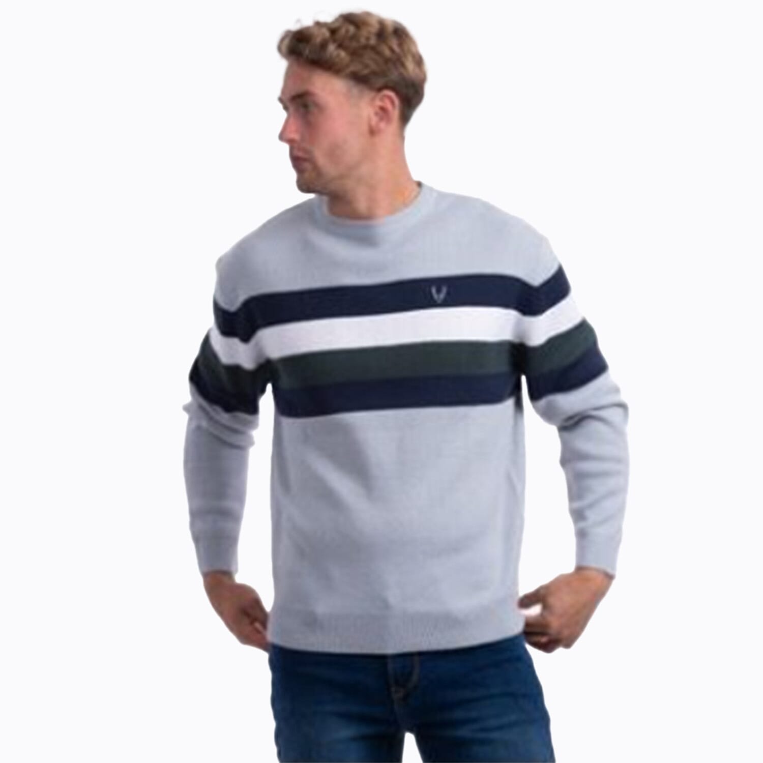 Crew neck stripe knit