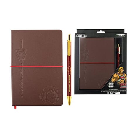 Ideal World Christmas Cracker-He-Man Deluxe Notebook with Blue Ink Pen - Chocolate
