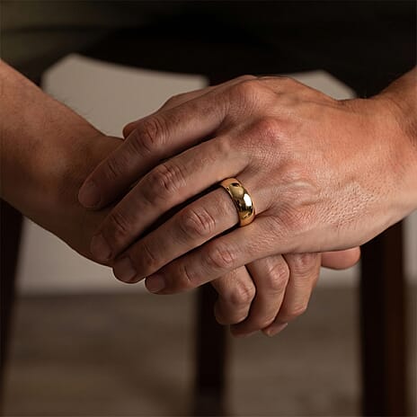 9K Yellow Gold Wide Bold Band Ring