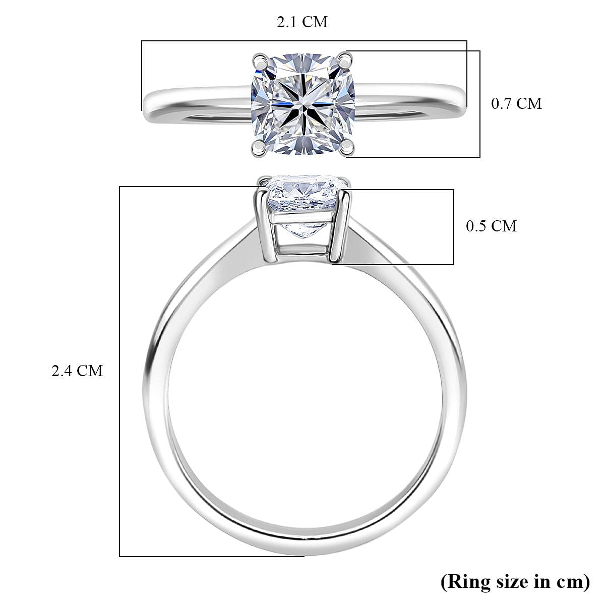 LUXURIANT 1 Carat Lab Grown Diamond Solitaire Ring in 950 Platinum