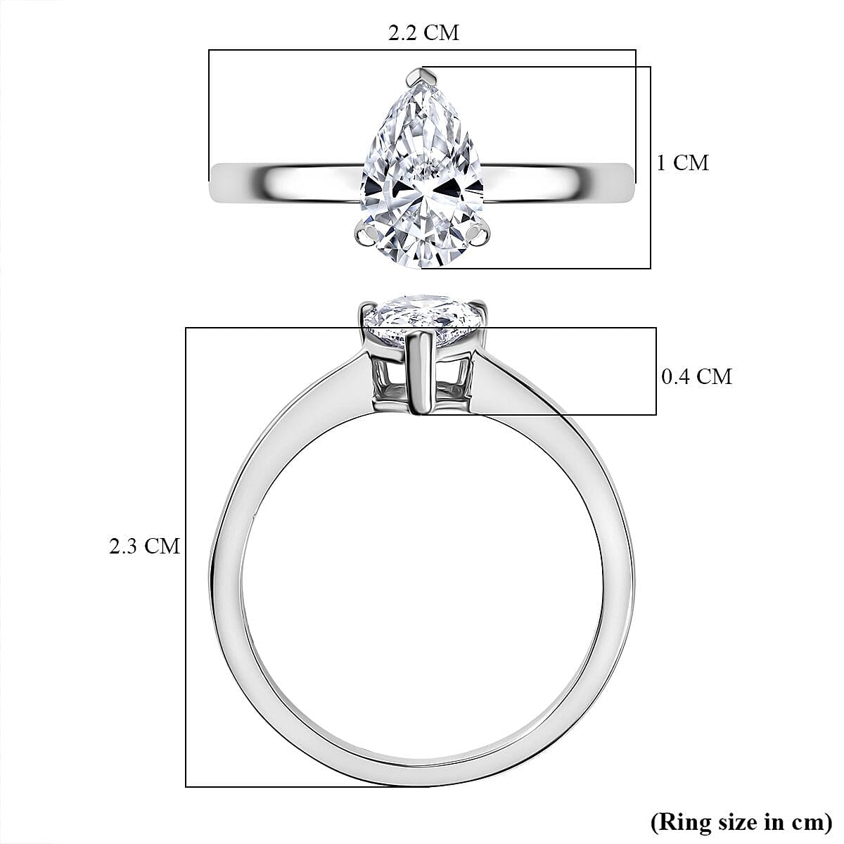 LUXURIANT 1 Carat Lab Grown Diamond Solitaire Ring in 950 Platinum