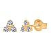 LUXURIANT 0.25 Ct. Lab Grown Diamond Trilogy Earrings in 18K Vermeil Yellow Gold Plated Sterling Silver
