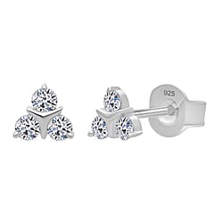 LUXURIANT 0.25 Ct. Lab Grown Diamond Trilogy Earrings in 18K Vermeil Yellow Gold Plated Sterling Silver