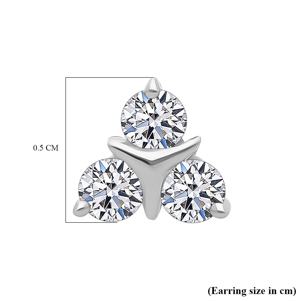 Luxuriant Lab Grown Diamond (SI-GH) Earring with Push Back in Rhodium Overlay Sterling Silver 0.50 Ct.