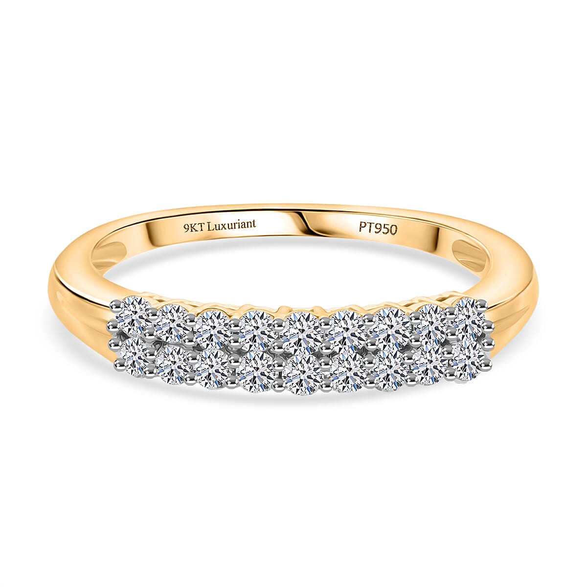 Luxuriant 9K Yellow Gold Lab Grown Diamond (VS-EF) Ring 0.50 Ct.