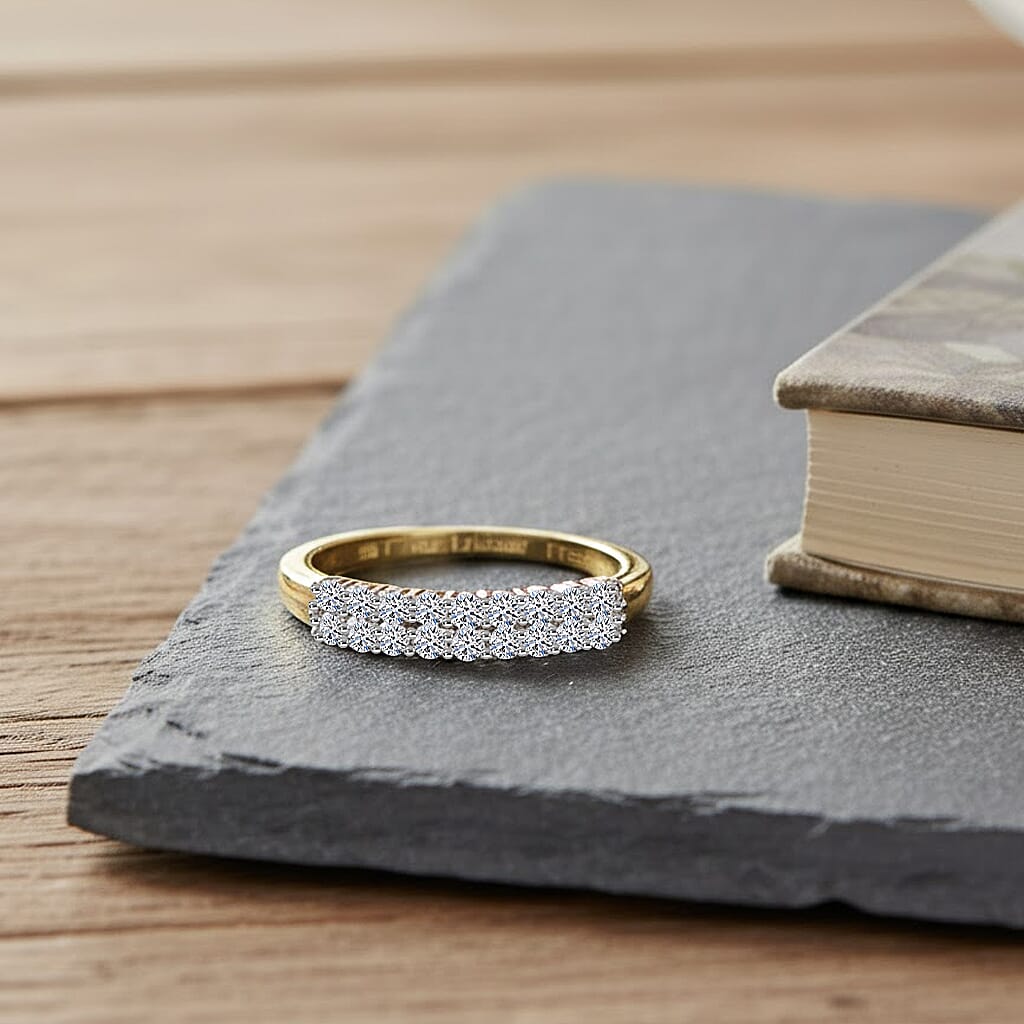 Luxuriant 9K Yellow Gold Lab Grown Diamond (VS-EF) Ring 0.50 Ct.