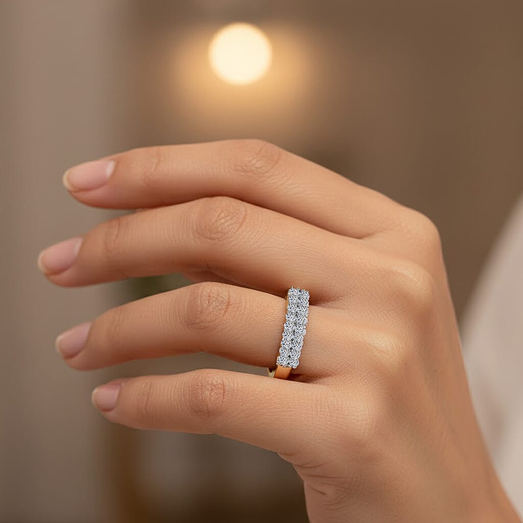 Luxuriant 9K Yellow Gold Lab Grown Diamond (VS-EF) Ring 0.50 Ct.