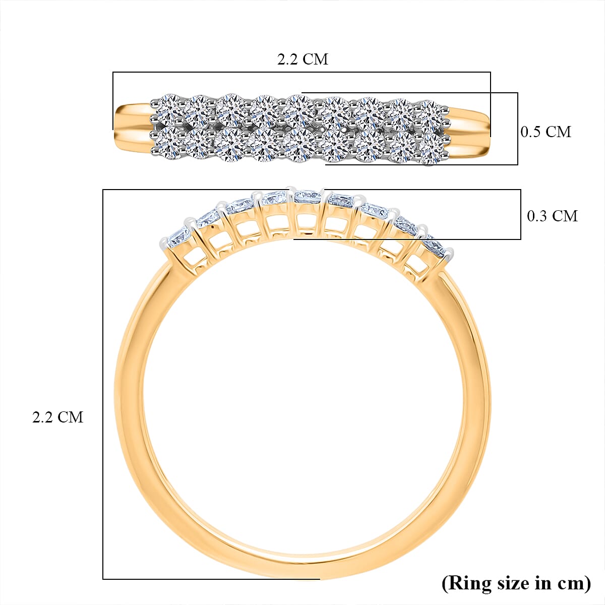 Luxuriant 9K Yellow Gold Lab Grown Diamond (VS-EF) Ring 0.50 Ct.