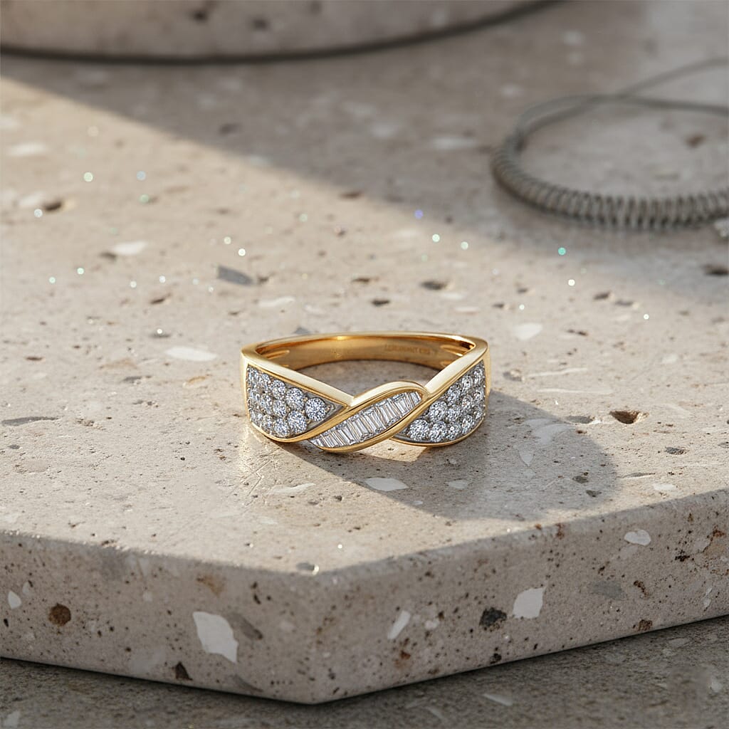 Luxuriant SGL Certified Lab Grown Diamond (SI-GH) Ring in 18K Vermeil Yellow Gold Plated Sterling Silver 1.00 Ct.