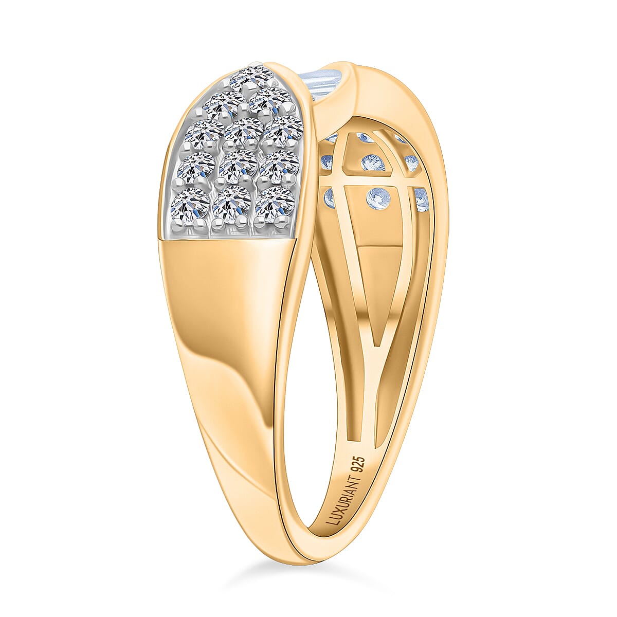 Luxuriant SGL Certified Lab Grown Diamond (SI-GH) Ring in 18K Vermeil Yellow Gold Plated Sterling Silver 1.00 Ct.