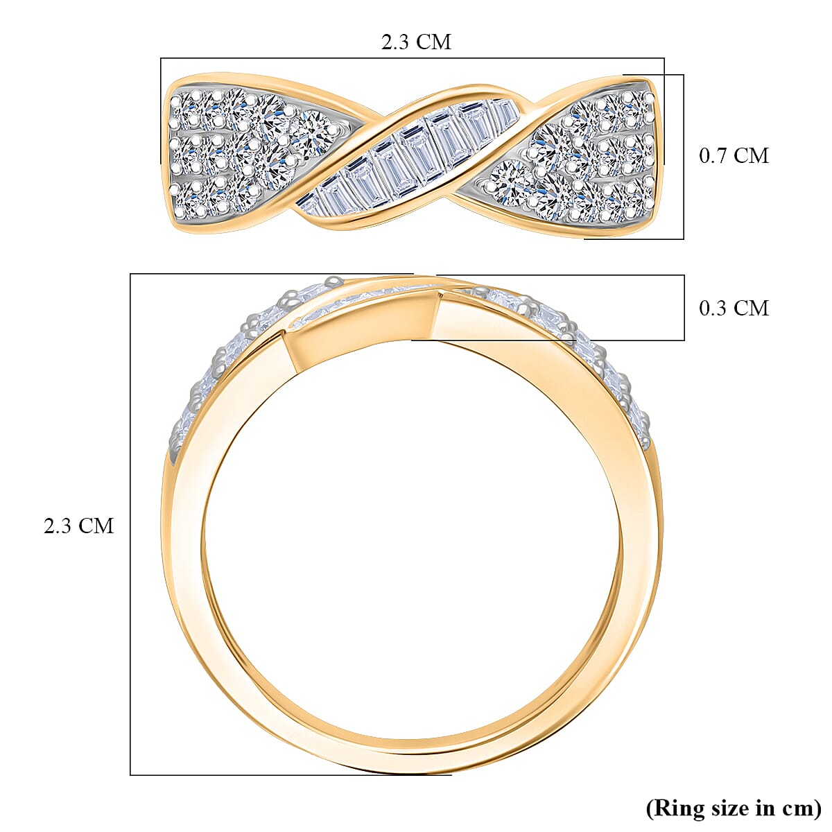 Luxuriant SGL Certified Lab Grown Diamond (SI-GH) Ring in 18K Vermeil Yellow Gold Plated Sterling Silver 1.00 Ct.