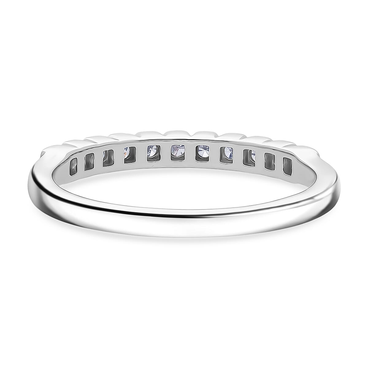 Luxuriant Lab Grown Diamond (SI-GH) Ring in Rhodium Overlay Sterling Silver 0.28 Ct.