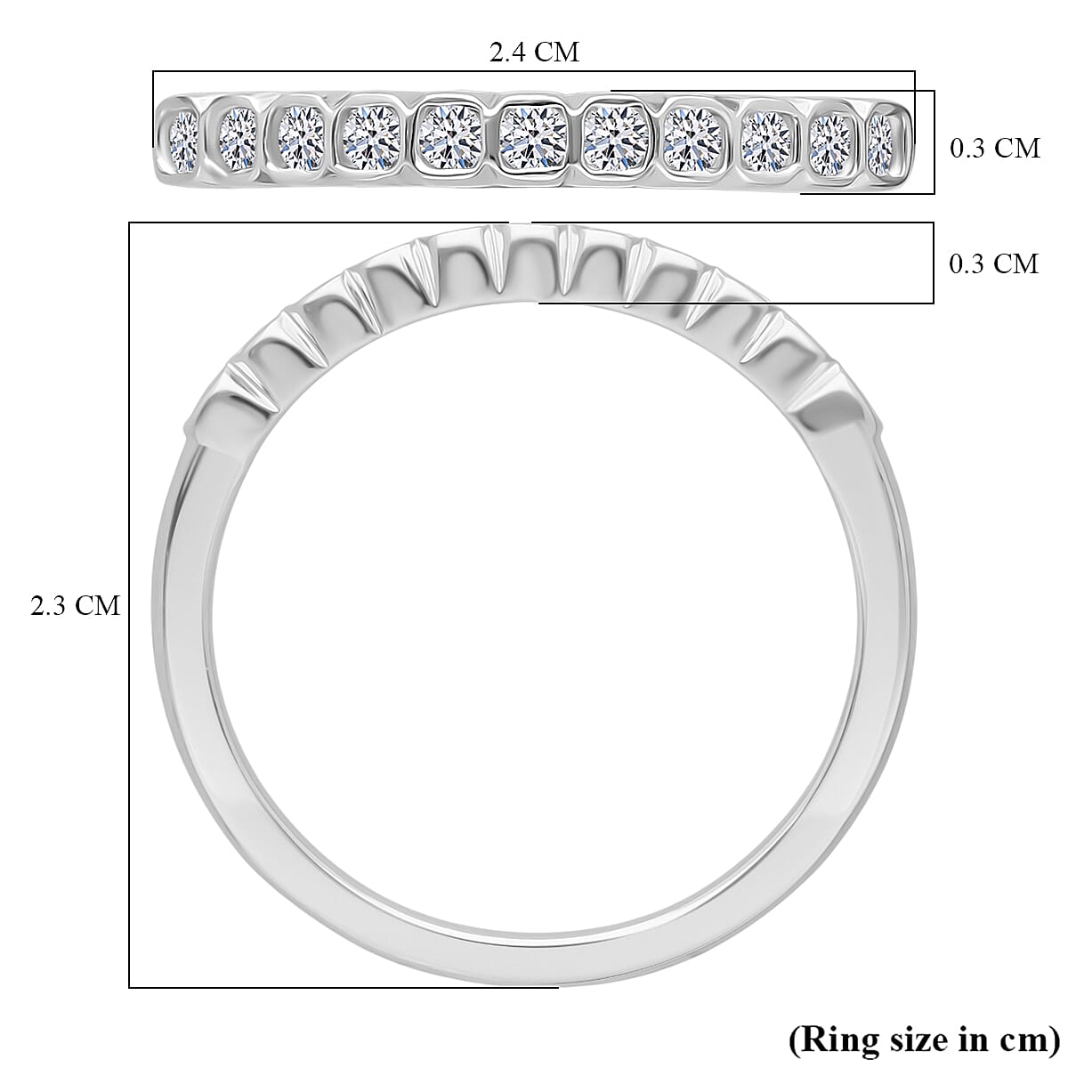 Luxuriant Lab Grown Diamond (SI-GH) Ring in Rhodium Overlay Sterling Silver 0.28 Ct.