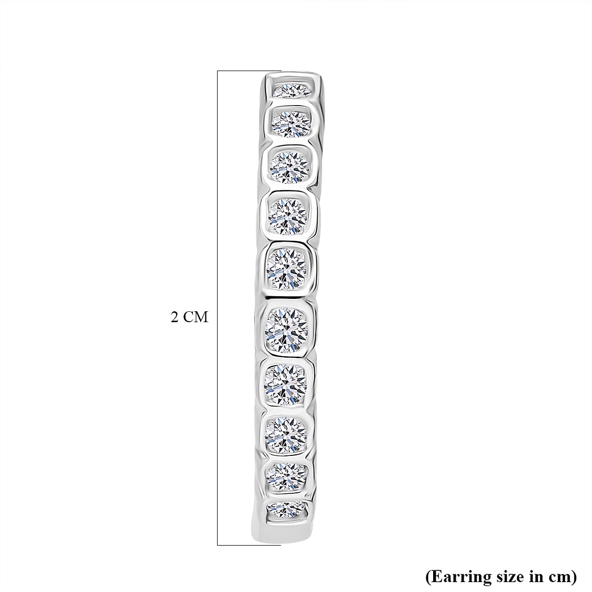 Luxuriant Lab Grown Diamond (SI-GH) Earring with Hoop in Rhodium Overlay Sterling Silver 0.50 Ct.